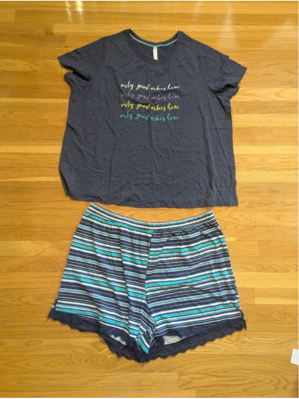 Cacique Sleep NWT Pajama Set Blue Good Vibes Lane Bryant 22 24 3X - Picture 14 of 14